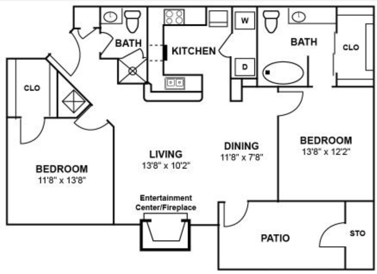 Floor plan layout diagram for B2